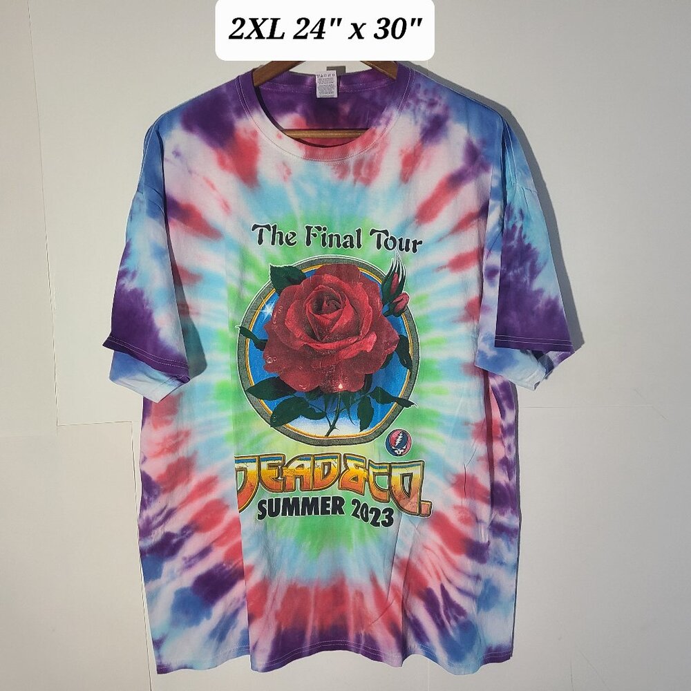 Dead & Company The Final Tour 2023 Tie Dyed 2-Sided 2XL T-Shirt